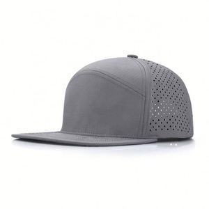 Casquettes Snapback ajustables à visière plate à 7 panneaux en denim bicolore unisexe en gros, logo personnalisé, imperméable, sport, extérieur - Product Image 4