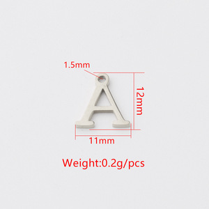 Letras Iniciales Mayúsculas de Acero Inoxidable de la A a la Z |   Colgante de Letra Chapado en Oro PVD de 18K para Joyería DIY, Fabricación de Collares y Pulseras - Product Image 6