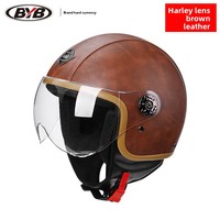 [Personnalisé] Casque de moto transfrontalier, casque de conduite pour véhicule électrique, casque demi-coque Prince Rétro unisexe, visière transparente personnalisée