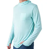 Men's UPF50+ Bamboo Polyester Custom Color Outdoor Sun Block UV Fishing Wear Long Sleeve Hoodie Fishing Shirt