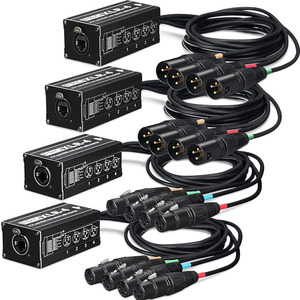 Caja Divisora <span class=keywords><strong>XLR</strong></span> de 3 Pines, Cable de Conexión a RJ45 Ethercon, Terminador <span class=keywords><strong>XLR</strong></span>/DMX/AES de 4 Canales, Adaptador Ethernet a <span class=keywords><strong>XLR</strong></span> - Product Image 3