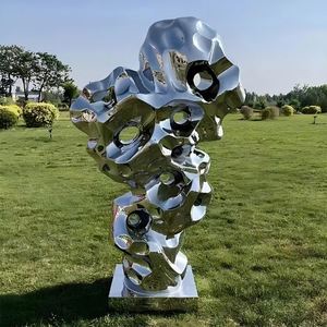 Factory Custom High Quality Outdoor Taihu <b>Stone</b> Large Stainless Steel <b>Ornaments</b> Abstract Metal Mirror Sculptures - Product Image 3