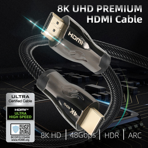 Cáp <span class=keywords><strong>HDMI</strong></span> 2.1 chuẩn 8K, chứng nhận bán buôn, dài 1M 2M 3M 5M, đầu đực-đực, hỗ trợ 8K60Hz 4K120Hz, dùng cho màn hình, máy chiếu, PS5 - Product Image 2