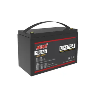 Must LP15 Series solar 12 volt 100ah lithium ion battery for on-off solar system at home