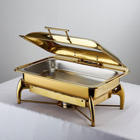 Ensemble de chauffe-buffet couleur or Ensemble de chauffe-plats Buffet pour traiteur Fête Ensemble de chauffe-plats en acier inoxydable
