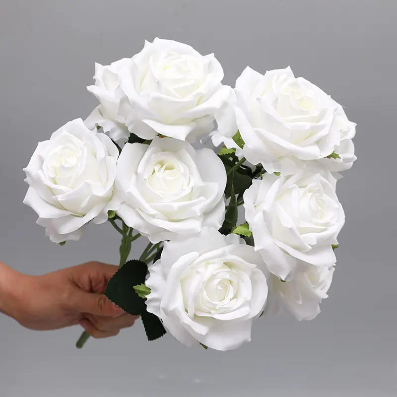 Wholesale Artificial Roses Family Wedding Decoration Artificial Flower Bouquets Home Party Wedding Rose Bouquets