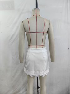 SHENZHU Nouvelle Collection Printemps 2026 <span class=keywords><strong>Jupe</strong></span>-culotte élégante et simple <span class=keywords><strong>taille</strong></span> <span class=keywords><strong>haute</strong></span> en satin de soie avec ourlet en dentelle 1165240 - Product Image 3