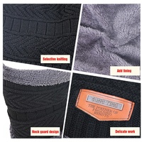 Ensembles bonnet et écharpe d'hiver pour homme, bonnet en laine épaisse tricoté, écharpe de cou, bonnet d'hiver, bonnet pour femme, cagoule, masque, chapeau