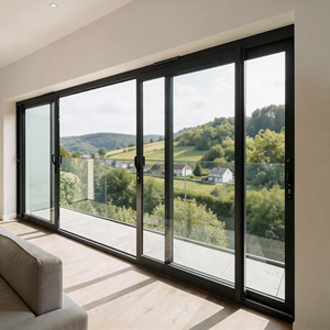 Portes coulissantes de patio modernes et minimalistes, isolation thermique, cadre en alliage d'aluminium avec verre Low-E - Product Image 1