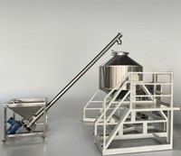 Ligne de mélange et d'emballage automatique multifonctionnelle industrielle pour poudre détergente, produits chimiques alimentaires, avec mélangeur à ruban et convoyeur à vis sans fin