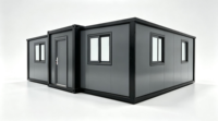 Maison préfabriquée de luxe extensible 20ft 40ft, conteneur pliable portable, cabine modulaire moderne avec chambre pour bureau, magasin, salle à manger