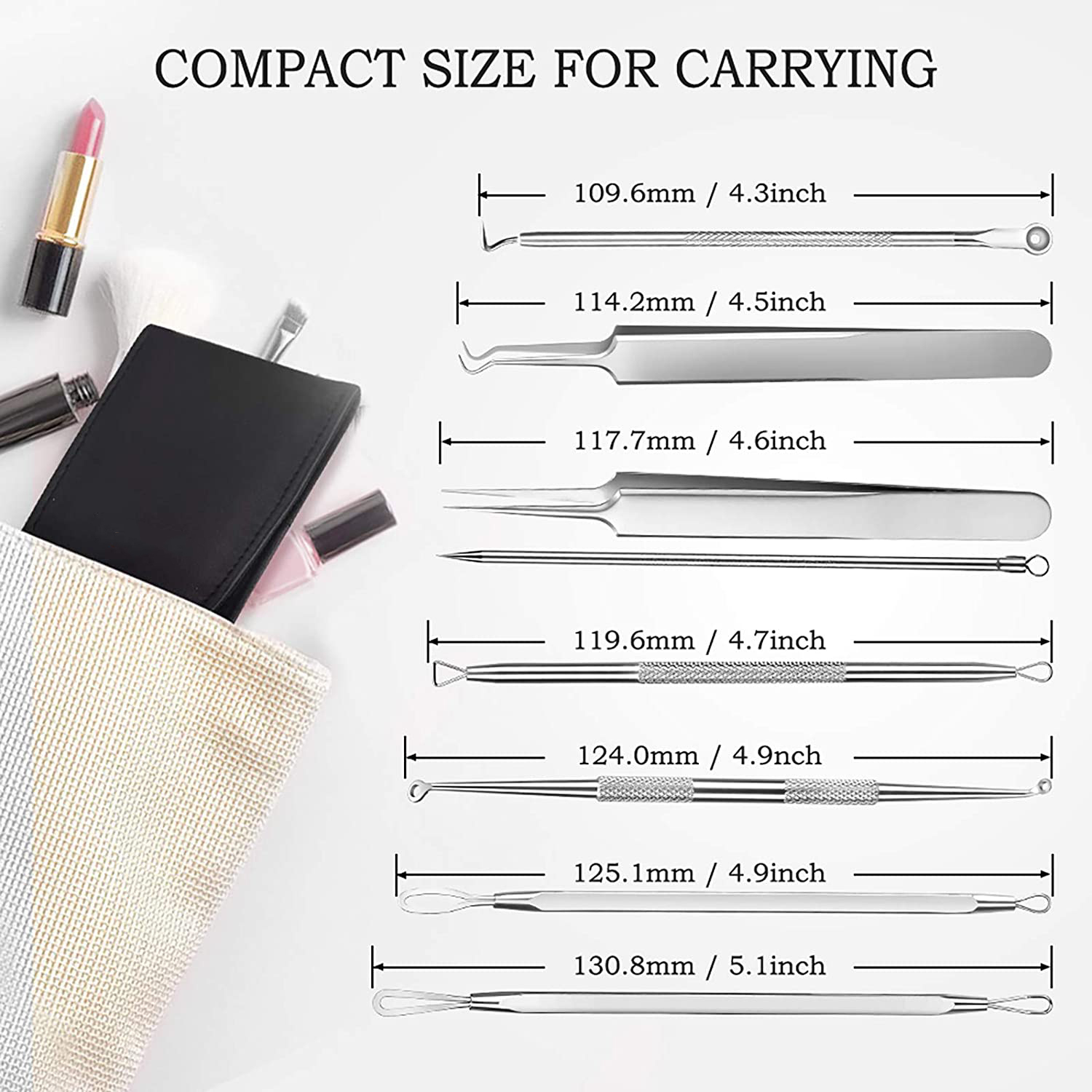 8個入り黒ずみ除去ニキビ除去ツールキット（革製バッグ付き）| Alibaba.com