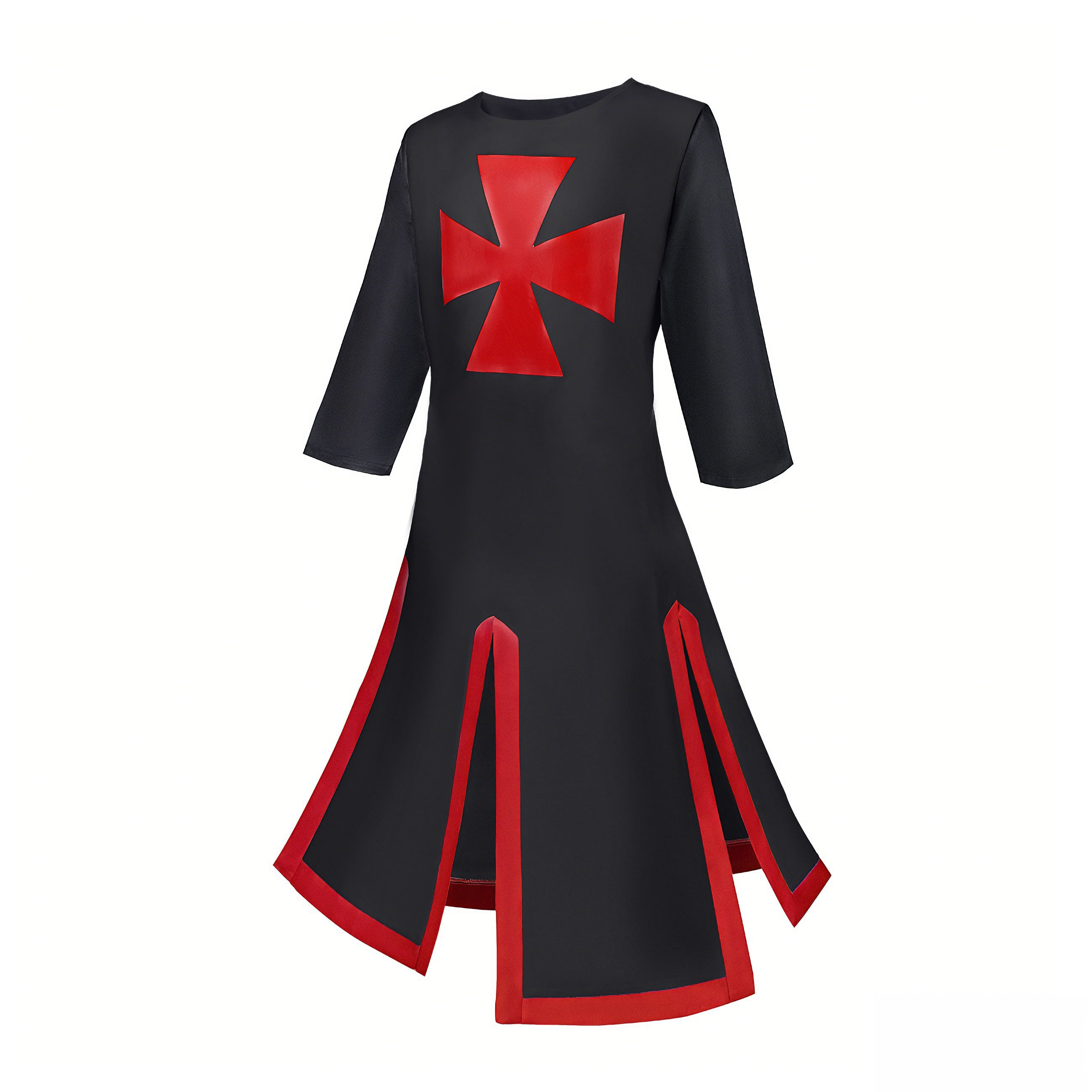 Red and black [without a belt] long-sleeved style