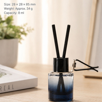 Nouveau style – Flacon diffuseur de parfum vide en verre noir carré pour voiture, étanche, avec clip