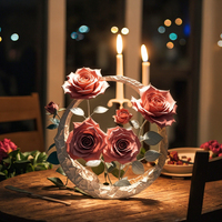 FLIEGENDE BLUMEN Hochzeits dekoration Tisch blumen Künstliche Rosen können angepasst werden Büttenpapier Kunst Rote Rosen