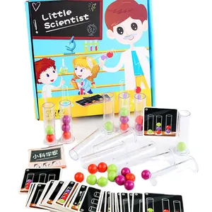 Children Color Cognitive Colored Clip Beads Little Scientist Thinking Test Tube Bead Game Wooden Experimental Toy