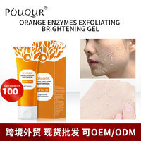 PouQuR 100g Gel Exfoliant Éclaircissant Visage et Corps aux Enzymes d'Orange Nettoyage en Profondeur