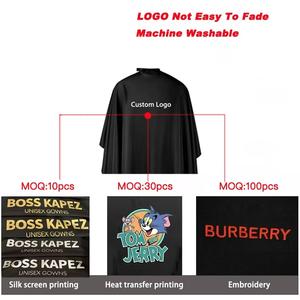 Vinnie100 % pongee polyester usine de gros capes de barbier avec fenêtre cape de barbera avec fenêtre en <span class=keywords><strong>PVC</strong></span> pour fournitures de barbier - Product Image 6