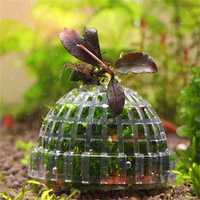 Support pour boule de mousse d'aquarium, ensemble créatif d'hémisphères flottants en mousse pour aquarium, plantes décoratives, abri pour crevettes