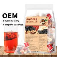 Teh Ginseng Lima Harta Karun Langsung dari Pabrik, Teh Herbal Campuran Alami untuk Kesehatan, Label Pribadi Dapat Disesuaikan