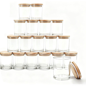 Hochwertige atmos phä rische Duft kerzen becher Minimalist ische runde transparente Glas kerzen gläser für den Heimgebrauch. - Product Image 1