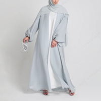 Abaya ouverte traditionnelle musulmane sur mesure pour femmes, confectionnée en tissu de qualité supérieure, avec manches bouffantes, vêtement élégant