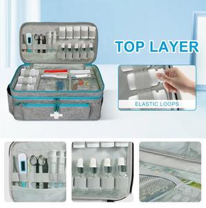 Sac de premiers secours vide, organiseur de trousses d'<span class=keywords><strong>urgence</strong></span>, fermeture <span class=keywords><strong>à</strong></span> double fermeture éclair, sac <span class=keywords><strong>à</strong></span> médicaments portable pour la maison, les voyages et le camping - Product Image 4