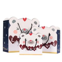 Op voorraad Cartoon Kat Vorm Cadeau Papieren Tas Creatief Uniek Valentijnsdag Cadeautasjes met Handvatten