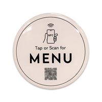 Carte de menu de table ronde pour restaurant, plaque en PVC époxy NFC, autocollant de menu avec support adhésif