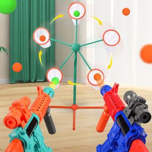 Shooting Games Toys for Boys Kids Toy Sports with Moving Shooting <b>Target</b> 2 Popper <b>Air</b> Toy <b>Guns</b> 24 Foam Balls Gifts Outdoor Game - Product Image 1