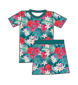 Conjunto de Dos Piezas de Manga Corta con Estampado Floral para Niñas Pequeñas, Marca Qingli OEM, Sin Aranceles, Gran Venta, para Verano - Product Image 2
