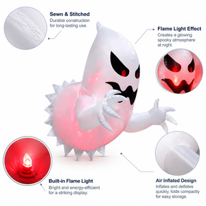 Castillo Inflable con Fantasma Luminoso LED para <span class=keywords><strong>Halloween</strong></span>, Decoración <span class=keywords><strong>de</strong></span> Jardín Inflable <span class=keywords><strong>de</strong></span> Poliéster para Parques <span class=keywords><strong>de</strong></span> Diversiones al Aire Libre - Product Image 2