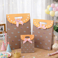 Sacs cadeaux en papier pastel avec motif lapin et nœud, sacs pour fêtes d'enfants, anniversaires, baby shower, sacs pour bonbons et friandises