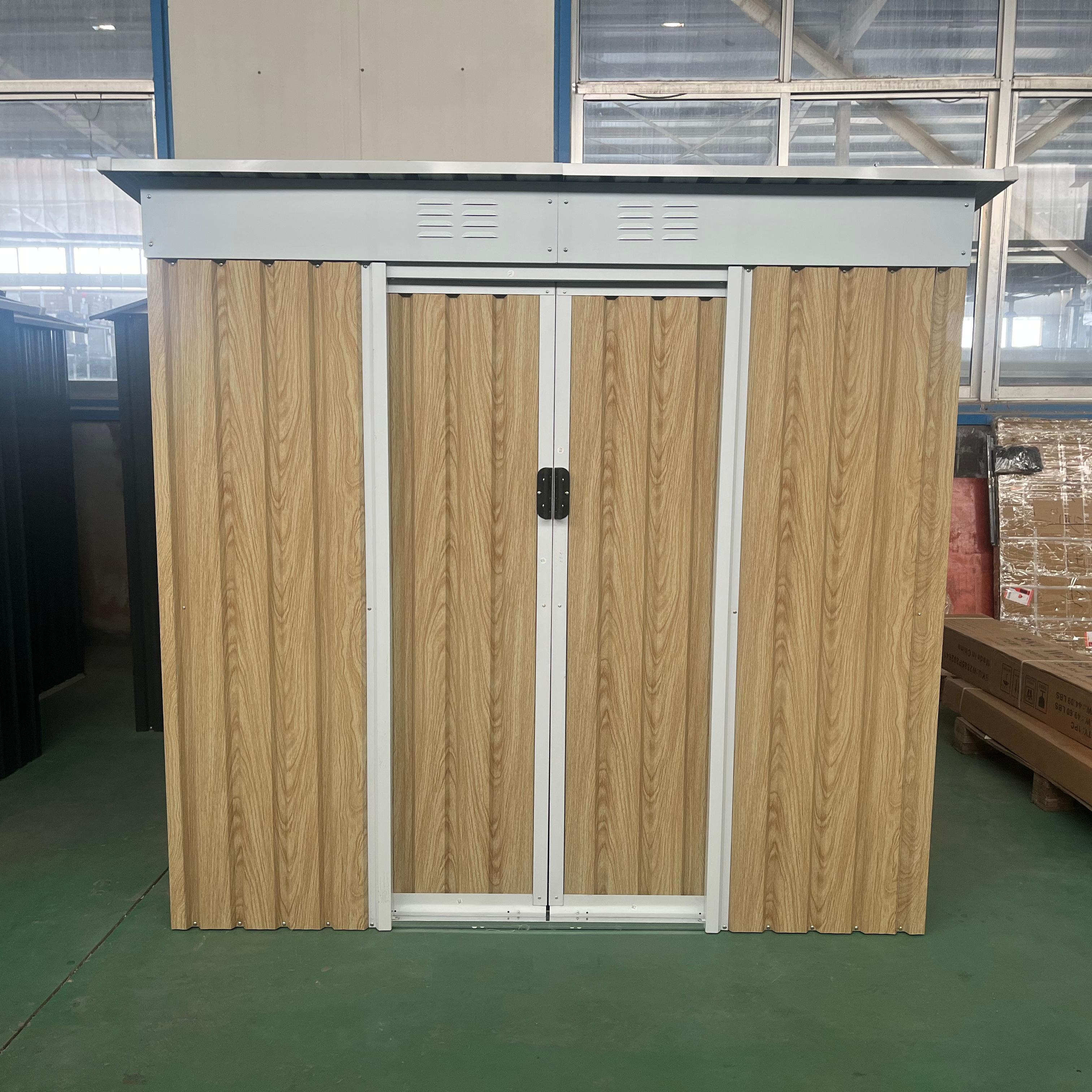Wholesale 6*5 ft Shed Metal Outdoor Storage Garden Building for Backyard Tool Rooms Window Design Pent Roof Metal Garden Sheds