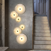 Lampu Dinding Alabaster Alami Modern Minimalis LED untuk Proyek Restoran Ruang Makan, Instalasi Lampu Dinding untuk Dekorasi Rumah Dapur Gaya Nordik
