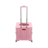Chariot de courses pliable en plastique de 3 kg avec roues, mini-chariot de supermarché pour transporter des produits, boîte de travail de bureau