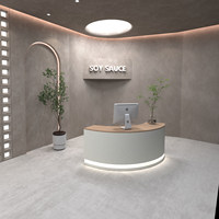Comptoir de caisse Shinestone Arc en peinture cuite au four pour magasin de vêtements, salon de beauté féminin, bar – Bureau de magasin de luxe, tendance et populaire sur internet
