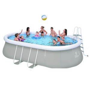<span class=keywords><strong>Piscine</strong></span> à cadre en acier ovale grise <span class=keywords><strong>piscine</strong></span> de jardin grand jardin extérieur pliant <span class=keywords><strong>piscine</strong></span> gonflable en plastique Pvc pour enfants adultes - Product Image 1