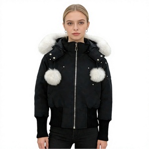 Manteau d'hiver décontracté unisexe de marque, épais, rouge, avec capuche, brodé et gaufré, fermeture éclair, 90 % polyester, grand format - Product Image 2