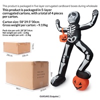 Squelette gonflable lumineux de 24 m pour Halloween, à brancher, pour intérieur et extérieur, accessoire de décoration de scène