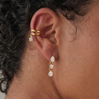 Boucles d'oreilles pendantes géométriques en zircon en forme de goutte d'eau en acier inoxydable plaqué or 18 carats J&D Jewelry, élégantes, imperméables et résistantes au ternissement, pour femmes