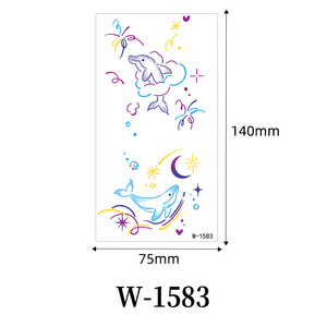 Autocollant de tatouage temporaire en forme d'étoile, impression numérique, imperméable, pour fêtes, tenue 1 à 3 semaines, taille unique, film PET blanc - Product Image 5