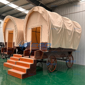 Carroza de campaña vintage al por mayor, caravana de madera de lujo para glamping, tienda de campaña tipo vagón para camping al aire libre - Product Image 2