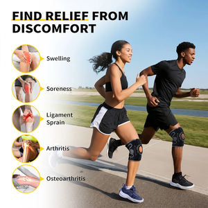 Genouillère de sport professionnelle avec support à ressorts renforcés, sangles Velcro réglables pour la stabilité et le soulagement des articulations - Product Image 5