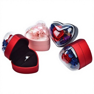 Wholesale High Quality Plastic Lover <b>Gift</b> <b>Box</b> Custom Size Velvet Lining Heart Necklace Jewelry <b>Box</b> Luxury Rose Buckle Closure - Product Image 1