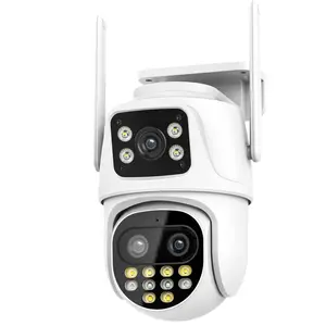 Penjualan Terbaik Kamera CCTV keamanan pelacakan otomatis Ai penglihatan malam warna Wifi kamera Wifi lensa ganda Ptz