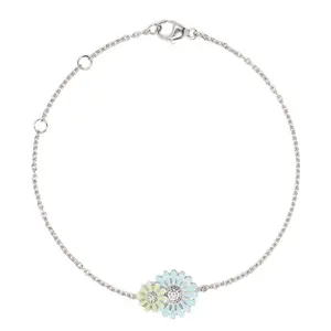 Gemnel 2024 nouveauté mode 925 argent émail fleur breloque marguerite bracelet pour les femmes