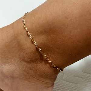 Emanco Handgemaakte Meisjes Enkelbanden Fijne Voet En Lip Ketting <span class=keywords><strong>In</strong></span> Goud Pvd Plating Dunne Roestvrijstalen Enkelband - Product Image 2