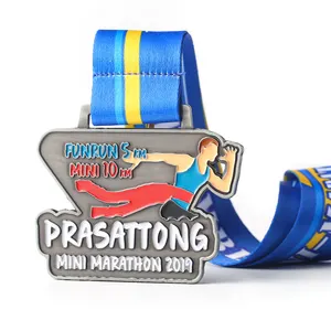 Fornecedor Mini Maratona Correndo Finalizador Tailândia 5K Fun Run Medalha Metal Zinc Alloy Medalhas Personalizadas Esportes