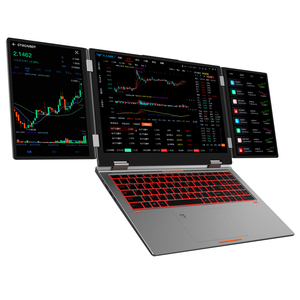 Ordinateur portable professionnel à trois écrans pour diffusion en direct, 16 pouces, processeur Core i7 13e génération, 64 Go de RAM, double canal, 3 moniteurs pour les entreprises - Product Image 1